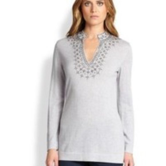 Tory Burch Sweaters - NWT Tory Burch MARIN BEADED TUNIC SWEATER